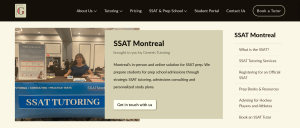 Genesis Tutoring SSAT Montreal page | Desktop