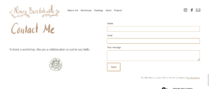 Nimra Bandukwala Contact form | Desktop